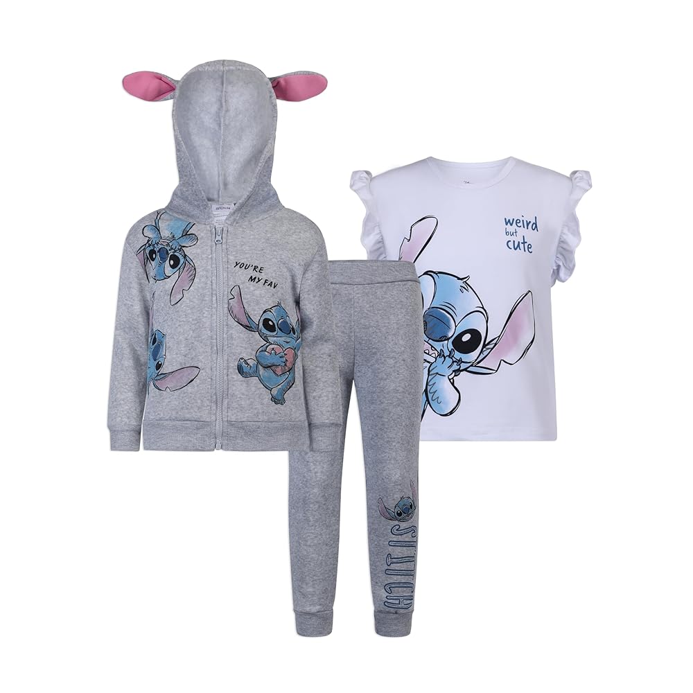 Amazon.com: Disney Lilo & Stitch Girls Zip up Hoodie, T